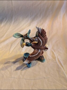 2/30$ Vintage Hand-Painted Mallard/ Duck Figurine in Brown & Green